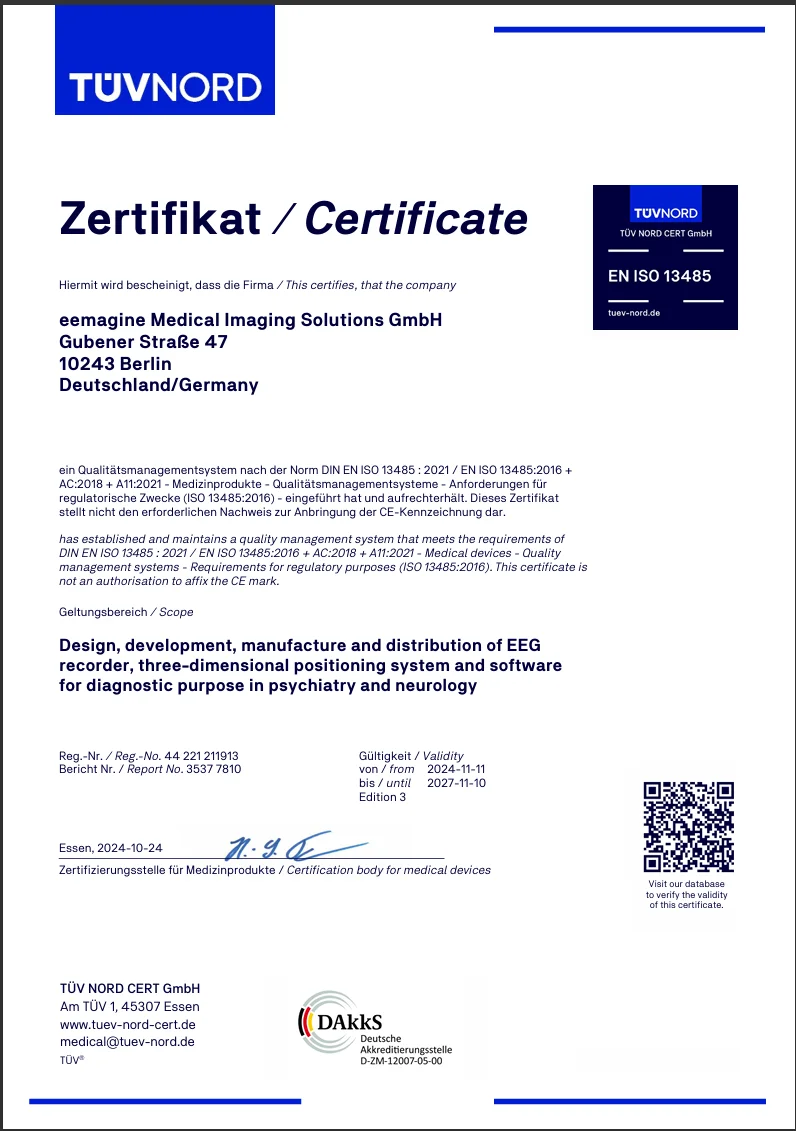 EN ISO 13485 certificate, TÜV NORD