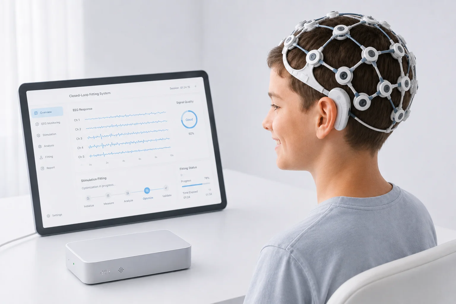 IcoStim — closed-loop cochlear implant fitting with EEG